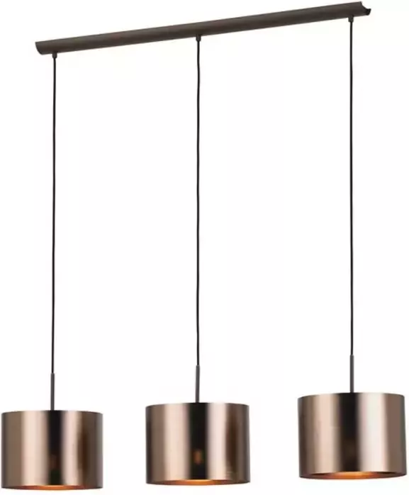 EGLO hanglamp 3-lichts Saganto 1 bruin koperkleur