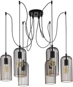EGLO hanglamp Roccamena 6-lichts zwart koperkleur Leen Bakker