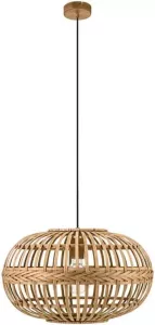 EGLO Hanglamp AMSFIELD bruin ø38 x h110 cm excl. 1x e27 (elk max. 60 w) plafondlamp van hout hanglamp eettafellamp lamp voor de woonkamer slaapkamerlamp woonkamer slaapkamer houten lamp