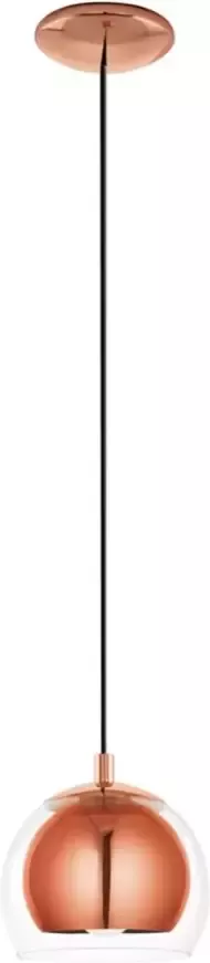 EGLO Hanglamp ROCAMAR Pendellampe Stahl und Glas E27 IP20 Esszimmerlampe Lampe Hanglamp metaal in koper en glas in helder eettafel lamp E27 (1 stuk)