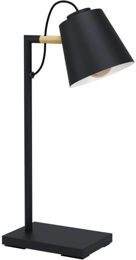 EGLO Lacey tafellamp bureaulamp E14(excl) Hout Zwart Bruin - Foto 1
