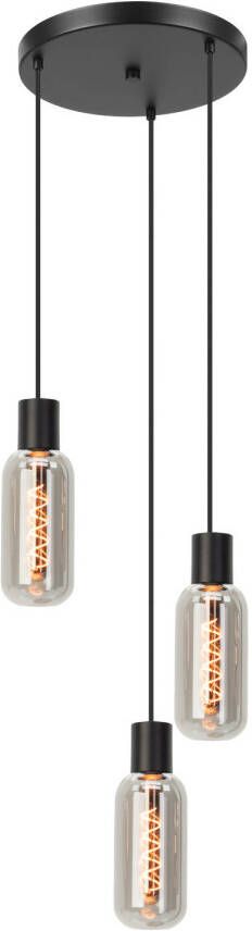 EGLO Majone hanglamp E27 Smoke glas Ø30 cm Zwart