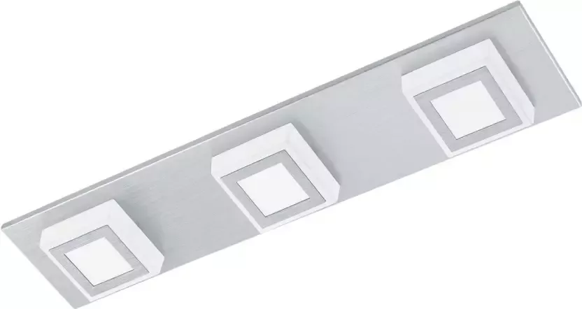 EGLO  Masiano - Plafondlamp - 3 Lichts - LED - Aluminium-Geborsteld - Gesatineerd