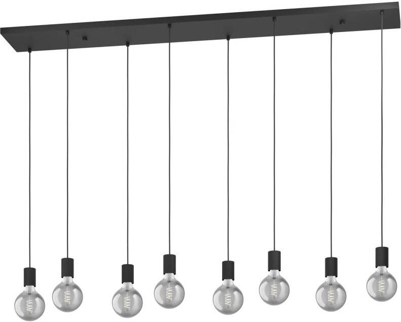EGLO Nogalte hanglamp 8-lichts E27 160 cm Rechthoek Zwart - Foto 1
