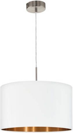 EGLO  Pasteri - Hanglamp - 1 Lichts - ø380 mm. - Nikkel-Mat - Wit - Koper
