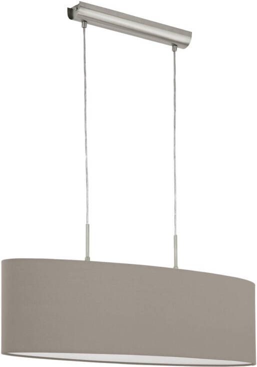 EGLO  Pasteri - Hanglamp - 2 Lichts - 75cm - Nikkel-Mat - Taupe
