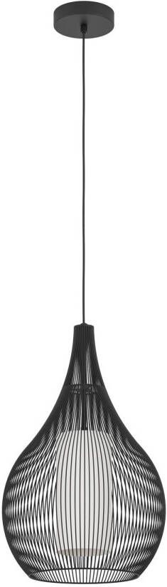 EGLO Razoni 1 Hanglamp E27 Ø 42 5 cm Zwart Wit Staal Glas