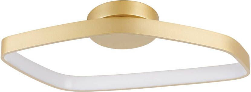 EGLO Plafondlamp VALLEROSA Deckenlampe Alu Stahl und Kunststoff Esstischlampe Lampe dimmbare plafondlamp woonkamerlamp van metaal in geborsteld messing (1 stuk)