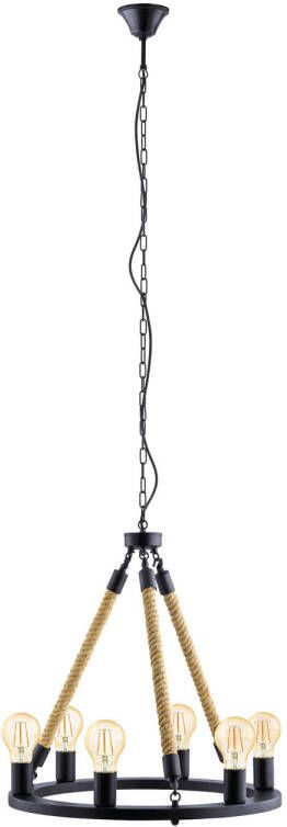 EGLO  Vintage Findlay - Hanglamp - 6 Lichts - Zwart
