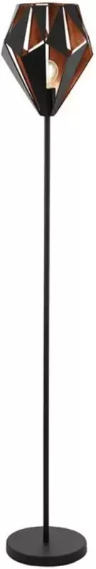 EGLO vloerlamp Carlton 1 zwart koper 152 5 cm Leen Bakker