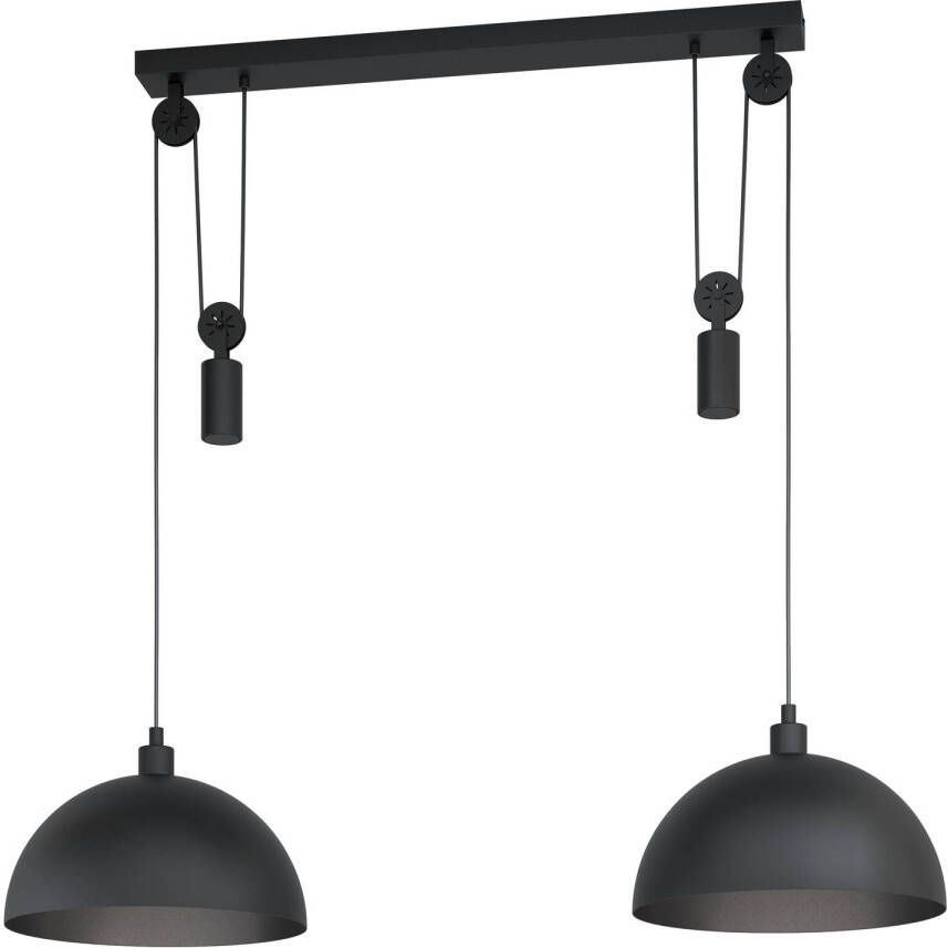 EGLO  Winkworth - Hanglamp - 2 x E27 - Ø 38 cm - Zwart