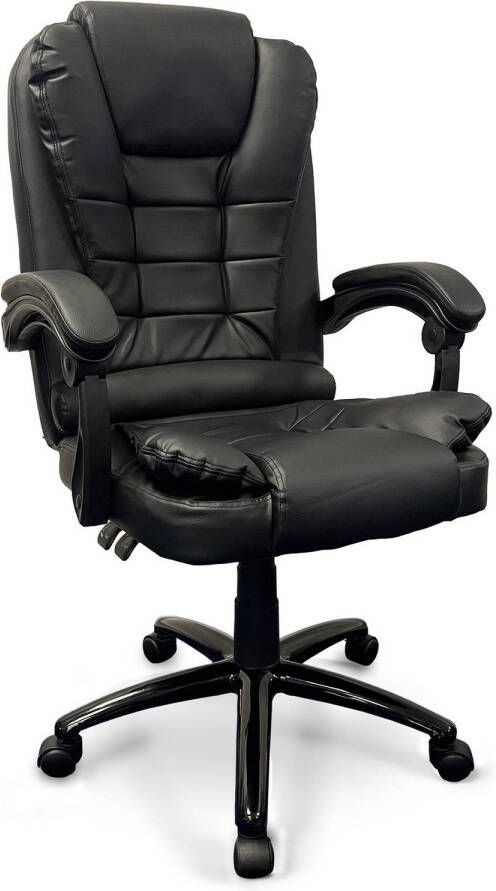 Ergodu Luxe Bureaustoel met Armleuningen Verstelbare Kantoorstoel met Draaiwieltjes Office Chair In Hoogte Verstelbaar Zwart