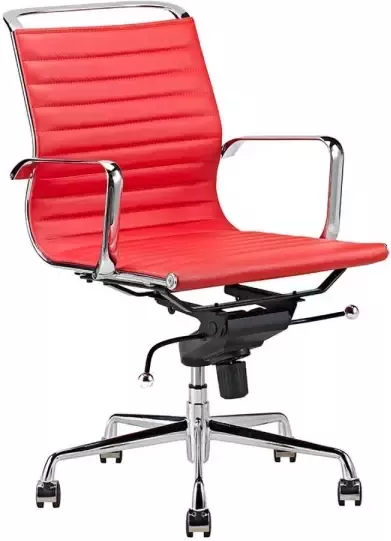 Feel Furniture Lage Design Bureaustoel Echt Leer Rood