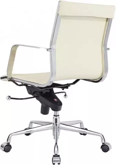 Feel Furniture Lage Executive Bureaustoel 100% Leer Crème