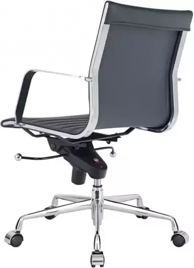 Feel Furniture Lage Executive Bureaustoel 100% Leer Donkerblauw