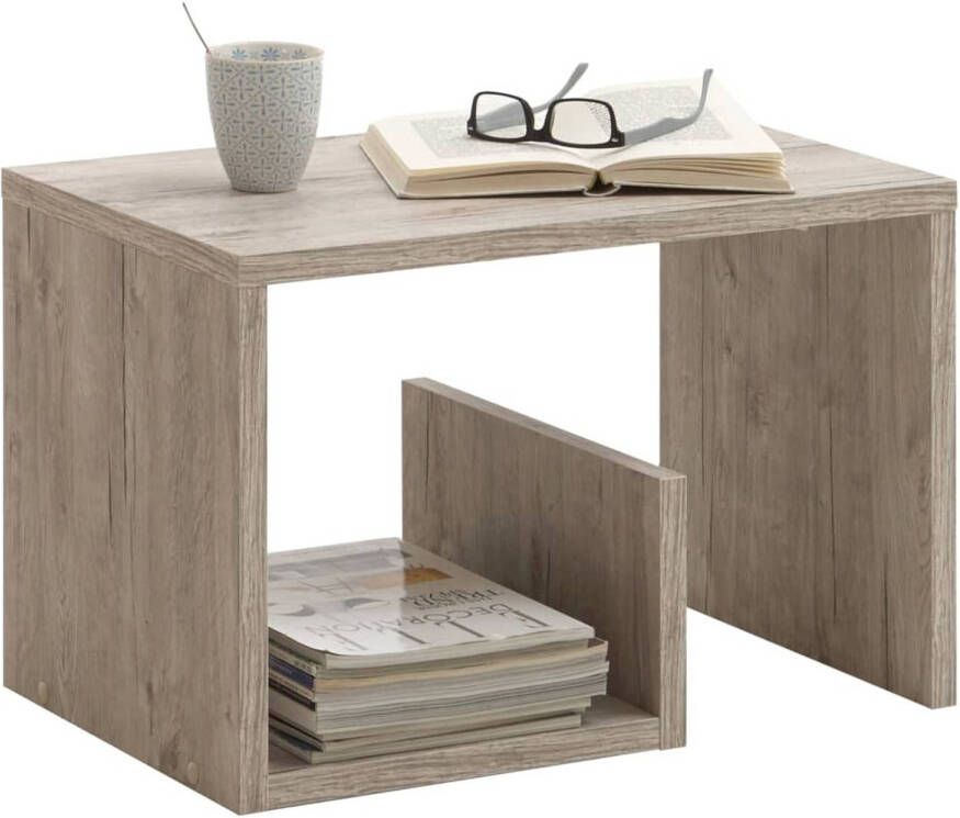 FMD Salontafel 2-in-1 59 1x35 8x37 8 cm zandeikenkleurig