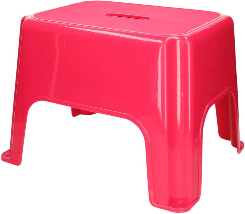 Forte Plastics PlasticForte Keukenkrukje opstapje Handy Step fuchsia roze kunststof 40 x 30 x 28 cm Huishoudkrukjes