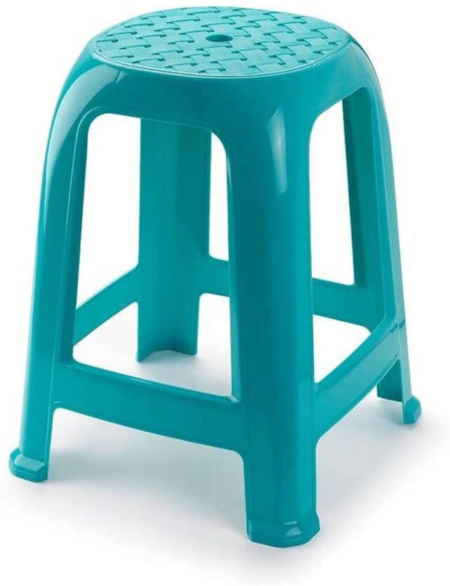 Forte Plastics PlasticForte Keukenkrukje opstapje Handy Step turquoise blauw kunststof 37 x 37 x 46 cm Huishoudkrukjes - Foto 1