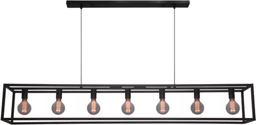 Freelight Hanglamp Esteso 7 lichts L 168 cm B 25 cm zwart - Foto 1