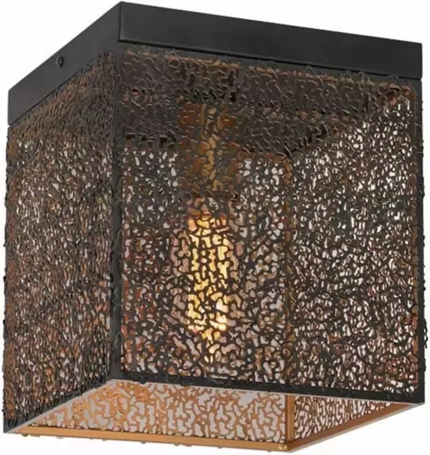 Freelight Plafondlamp Avola H 25 cm L 22 cm zwart goud