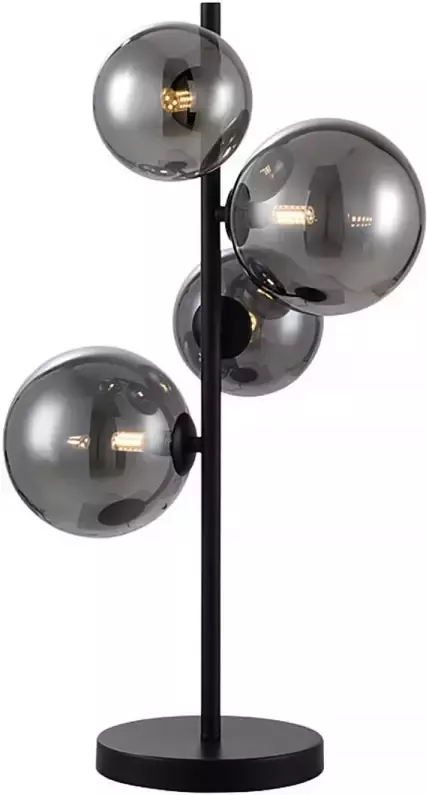Freelight Tafellamp Calcio 4 lichts excl. 4x G9 LED H 60 cm rook glas zwart