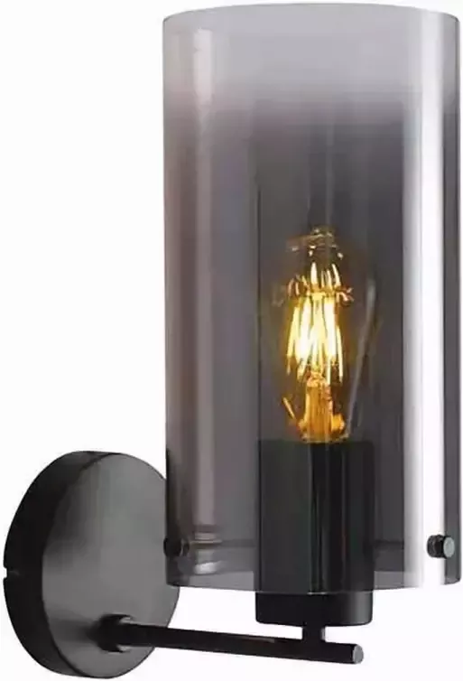 Freelight Wandlamp Ventotto Zwart & Smoke Glas 33cm - Foto 1
