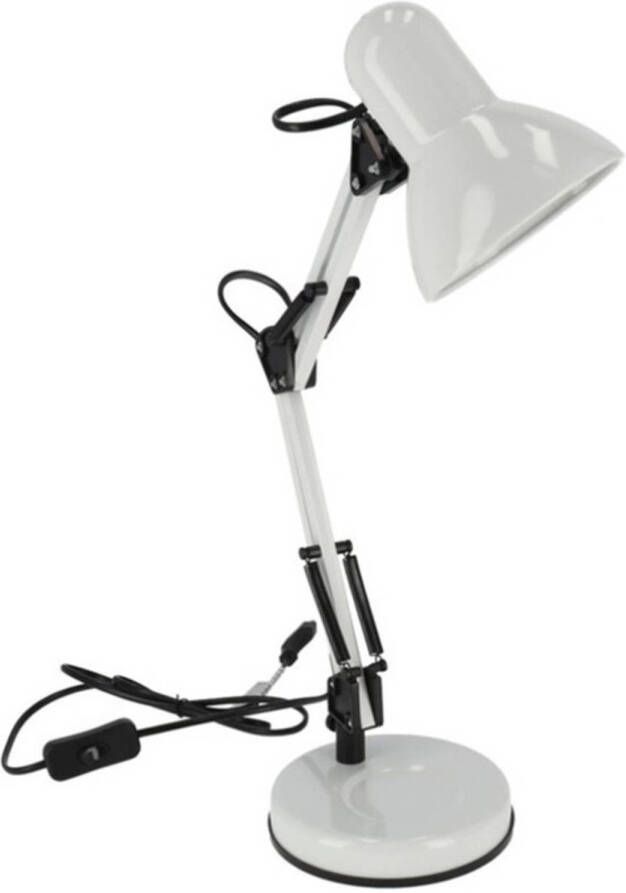 Gerimport Staande bureaulamp wit 37 x 15 x 42 cm verstelbare lamp verlichting Bureaulampen