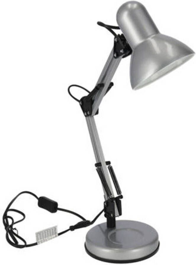 Gerimport Staande bureaulamp zilver 37 x 15 x 42 cm verstelbare lamp verlichting Bureaulampen