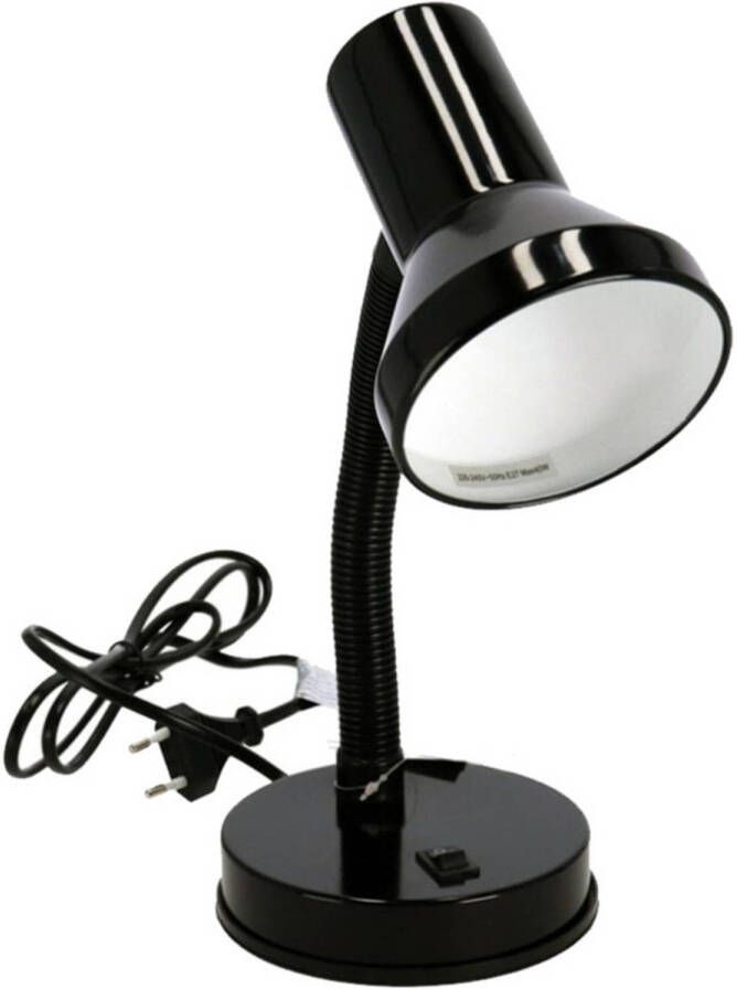 Gerimport Staande bureaulamp zwart 13 x 10 x 30 cm verstelbare lamp verlichting Bureaulampen