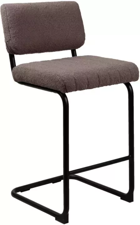 Giga Meubel Barstoel Bouclé Taupe Metalen Onderstel Stoel Harley