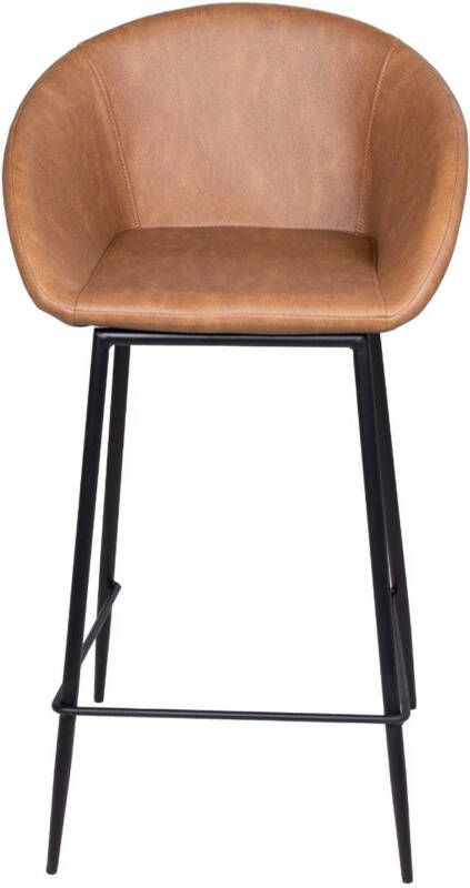Giga Meubel Barstoel Bruin Kunstleder 46x50x92cm Barstoel Amira