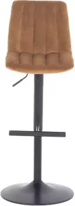 Giga Meubel Barstoel Velvet Goud Verstelbaar Zithoogte 63-83cm Stoel Juul
