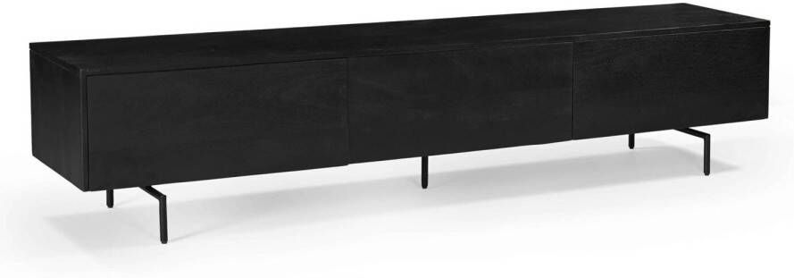 Giga Meubel Dressoir Zwart Mangohout 180x35x75cm Dressoir Cas