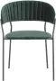 Giga Meubel Eetkamerstoel Groen Velvet Stof & Metaal Zithoogte 48cm Stoel Turin Velvet Groen - Thumbnail 1