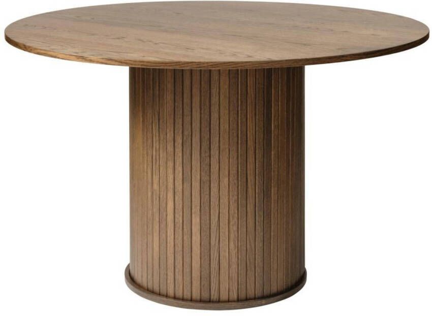 Giga Living Eettafel Eikenhout Donkerbruin Ø120cm 2-4 Personen Tafel Nola