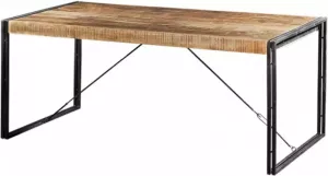 Giga Meubel Eettafel Acaciahout Zwart Metaal 160x90x76cm Iron