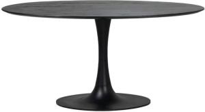 Giga Meubel Eettafel Zwart Ovaal O-poot 160x90x76cm Eettafel Ziggy