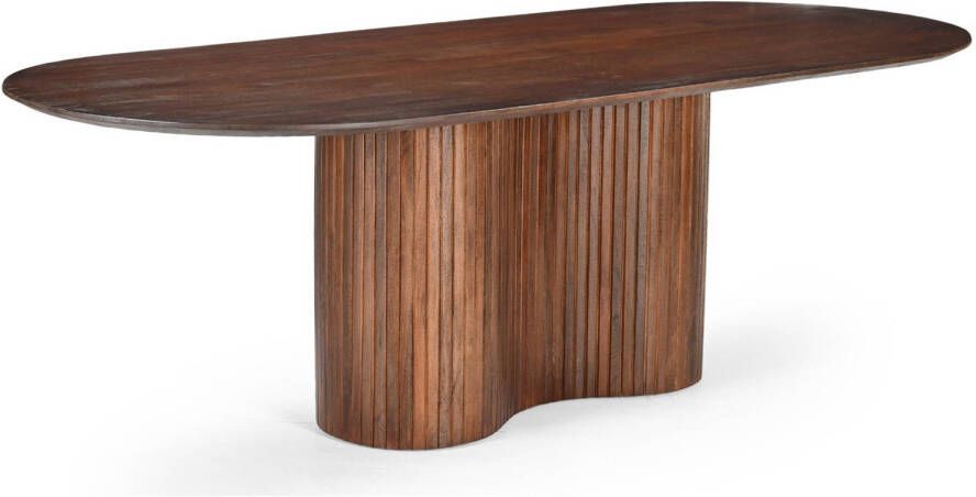 Giga Meubel Eettafel Ovaal Donkerbruin 200cm Hout Eettafel Ava