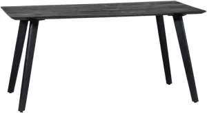 Giga Meubel Eettafel Zwart Rechthoekig Mangohout 160x90cm Tafel Oslo