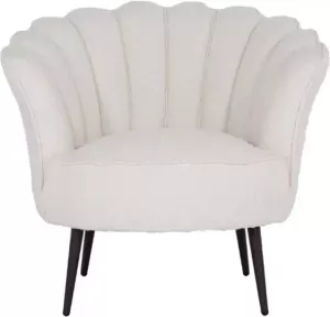 Giga Meubel Fauteuil Bouclé Wit Metalen Onderstel Fauteuil Jada