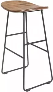 Giga Meubel Gm Barkruk Naturel Teakhout & Metaal Zithoogte 65cm Kruk Tangle Giga