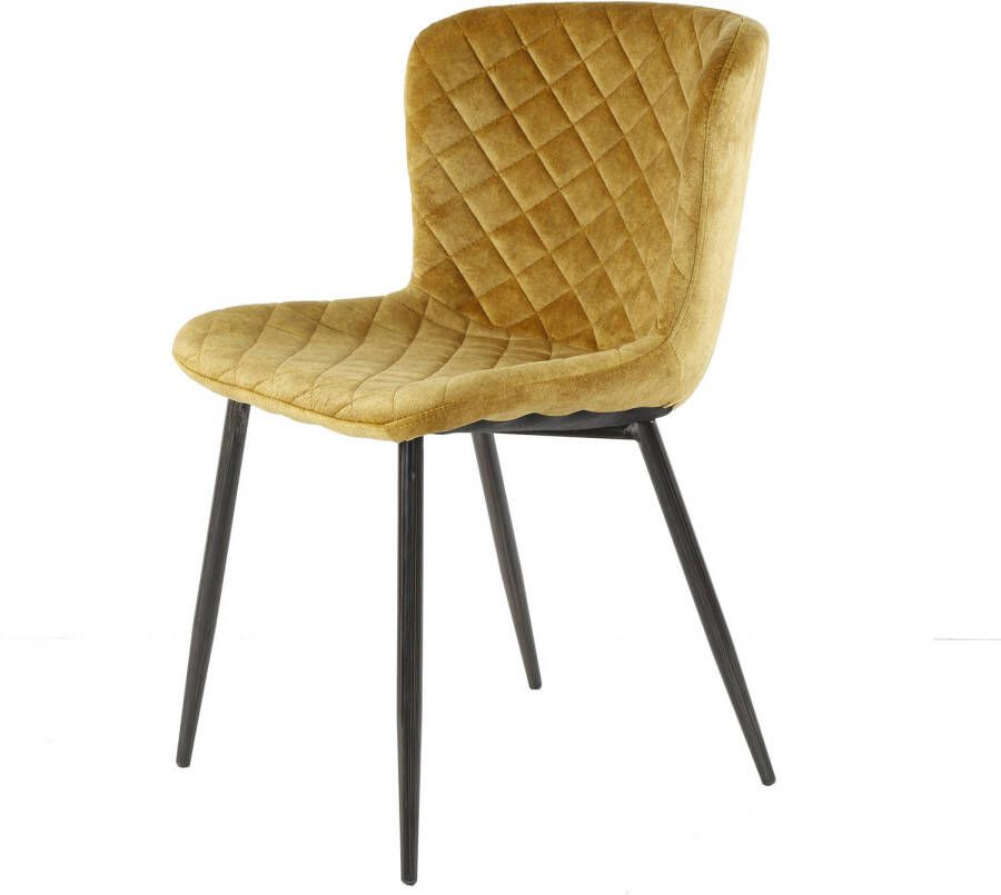 Giga Meubel Eetkamerstoel Bend Velvet Goudkleurig Velvet