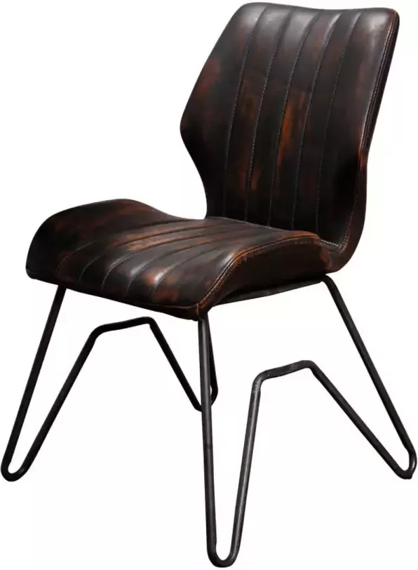 Giga Meubel Gm Eetkamerstoel Pu-leer Bruin Metaal Onderstel W-frame