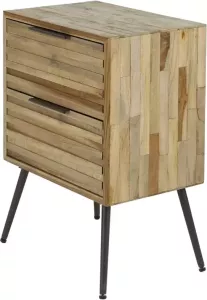 Giga Meubel Gm Nachtkastje Teakhout 2 Lades 30x45x60cm Naturel