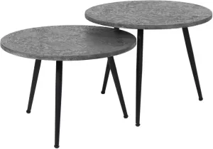 Giga Meubel Salontafel Metallic Rond Ø55cm Set van 2 Driepoot