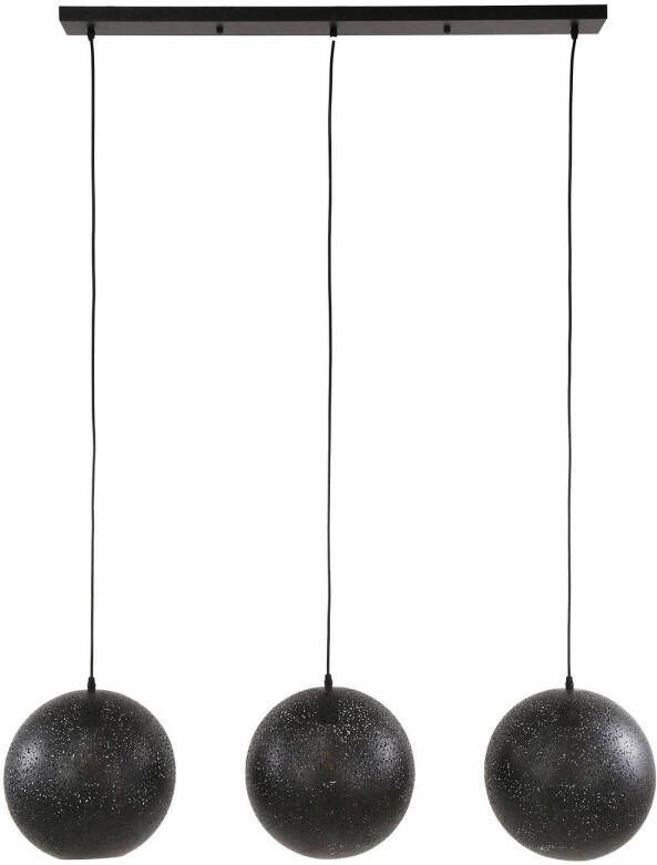 Giga Meubel Hanglamp 3-Lichts Metaal Zwart 125x30x150cm