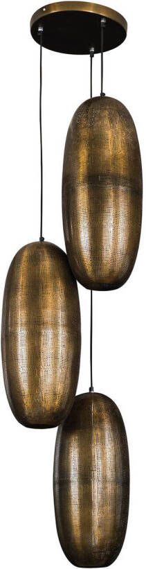 Giga Meubel Hanglamp Metaal brons 3-Lichts 45x45x180cm