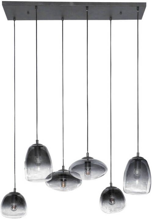 Giga Meubel Hanglamp Mix Glas 6-Lichts 150x95x40cm Industrieel