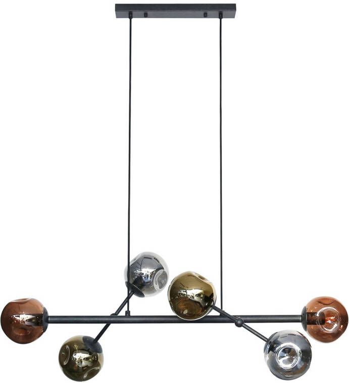 Giga Meubel Hanglamp Zwart 6-Lichts Molecule Mix Glas