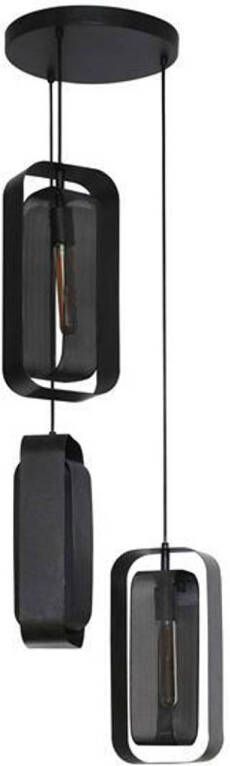 Giga Meubel Hanglamp Zwart Metaal 3-Lichts 150x35x35cm